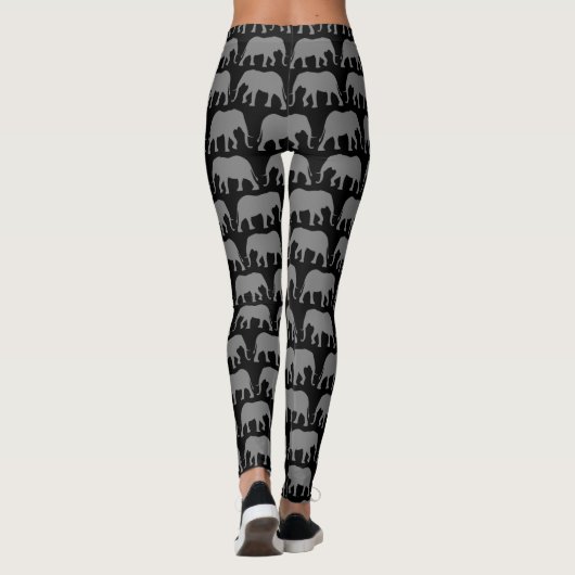 Afrikaanse olifant Silhouettes Pattern WIldlife Wi Leggings (Achterkant)