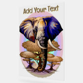 Afrikaanse olifant surrealistisch portret acryl bord (Hoek)