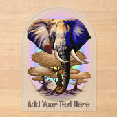 Afrikaanse olifant surrealistisch portret acryl uitnodigingen (Voorkant)