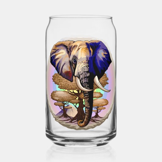 Afrikaanse olifant surrealistisch portret blikvorm glas (Voorkant)