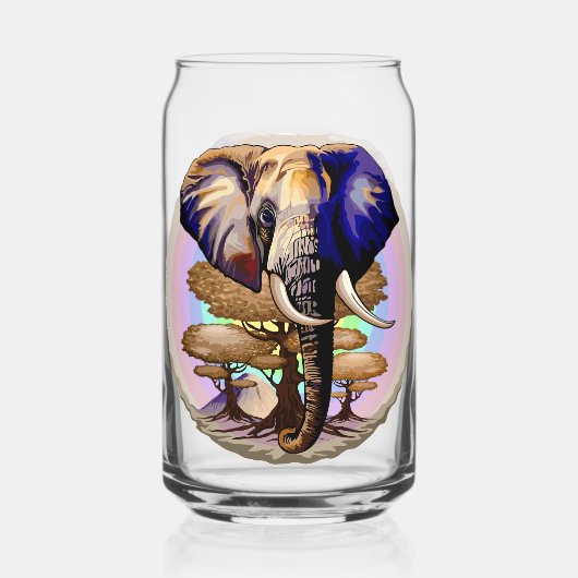 Afrikaanse olifant surrealistisch portret blikvorm glas (Achterkant)