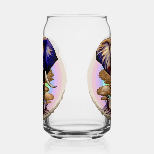 Afrikaanse olifant surrealistisch portret blikvorm glas (Links)