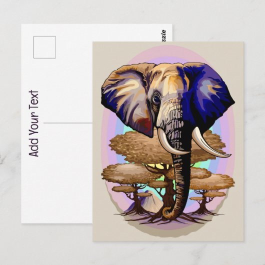 Afrikaanse olifant surrealistisch portret briefkaart (Voorkant / Achterkant)