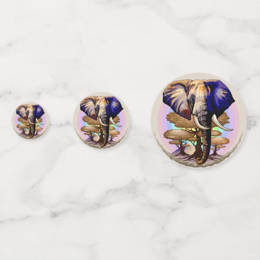 Afrikaanse olifant surrealistisch portret confetti (Achterkanten)