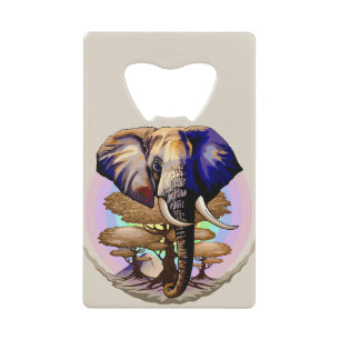 Afrikaanse olifant surrealistisch portret creditkaart flessenopener