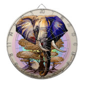 Afrikaanse olifant surrealistisch portret dartbord (Voorkant)