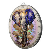 Afrikaanse olifant surrealistisch portret dartbord (Voorkant Rechts)