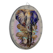 Afrikaanse olifant surrealistisch portret dartbord (Voorkant Links)