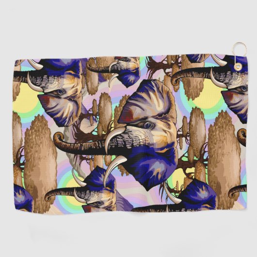 Afrikaanse olifant surrealistisch portret golfhanddoek (Horizontaal)