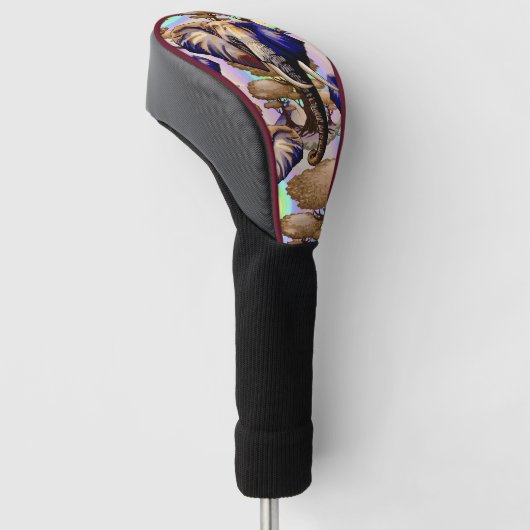 Afrikaanse olifant surrealistisch portret golfheadcover (Schuin)