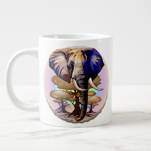 Afrikaanse olifant surrealistisch portret grote koffiekop (Links)
