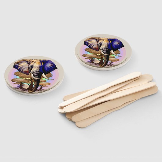 Afrikaanse olifant surrealistisch portret handwaaier (Niet-gemonteerd)