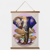 Afrikaanse olifant surrealistisch portret hangend wandkleed (Voorkant)