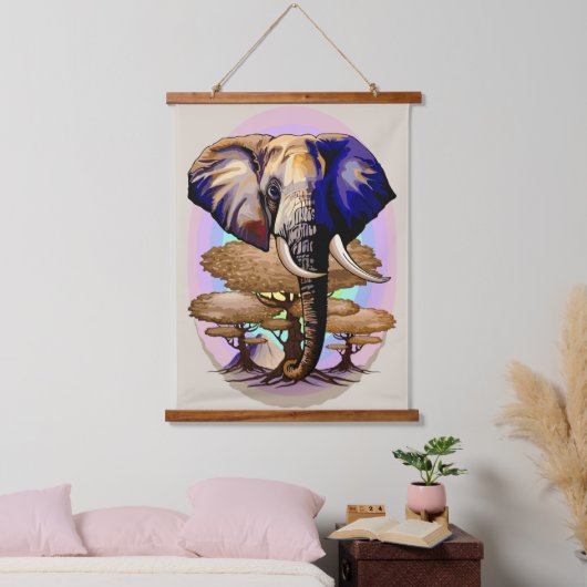 Afrikaanse olifant surrealistisch portret hangend wandkleed (Slaapkamer)