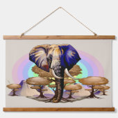 Afrikaanse olifant surrealistisch portret hangend wandkleed (Voorkant)
