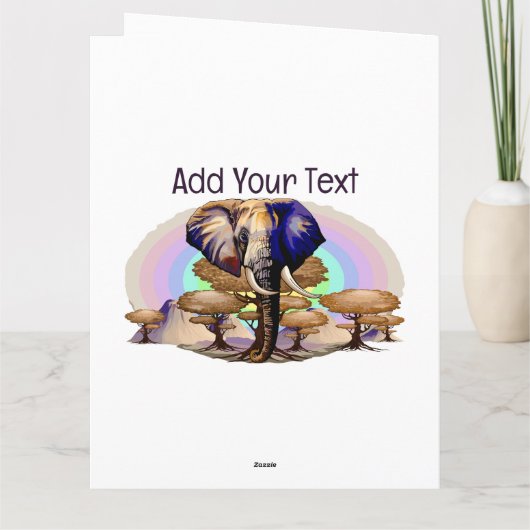 Afrikaanse olifant surrealistisch portret kaart (Achterkant)