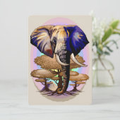 Afrikaanse olifant surrealistisch portret kaart (Staand voorkant)
