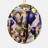 Afrikaanse olifant surrealistisch portret keramisch ornament (Links)