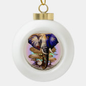 Afrikaanse olifant surrealistisch portret keramische bal ornament (Voorkant)