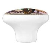 Afrikaanse olifant surrealistisch portret keramische knop (Zijkant)