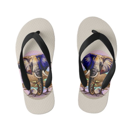 Afrikaanse olifant surrealistisch portret kinder teenslippers (Voetbed)