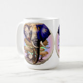 Afrikaanse olifant surrealistisch portret koffiemok (Voorkant links)