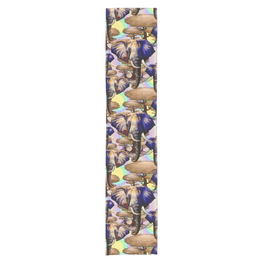 Afrikaanse olifant surrealistisch portret korte tafelloper (Voorkant)