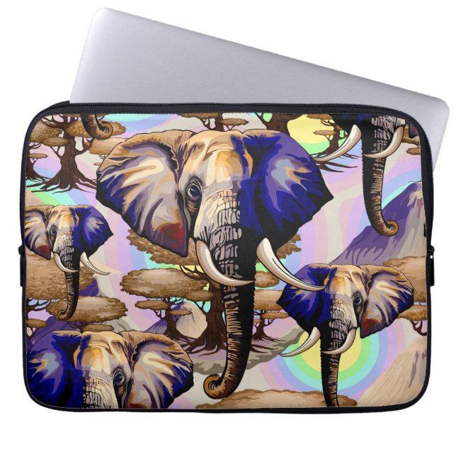 Afrikaanse olifant surrealistisch portret laptop sleeve (Voorkant)