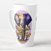 Afrikaanse olifant surrealistisch portret latte mok (Linkerhoek)