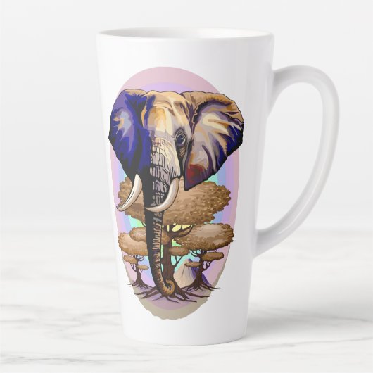 Afrikaanse olifant surrealistisch portret latte mok (Rechts)