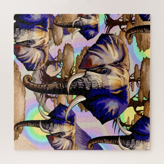 Afrikaanse olifant surrealistisch portret legpuzzel (Horizontaal)