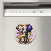Afrikaanse olifant surrealistisch portret magneet (Insitu (Vaatwasser))