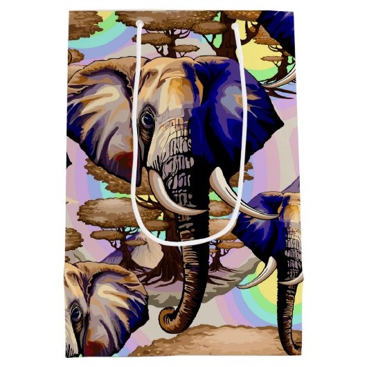 Afrikaanse olifant surrealistisch portret medium cadeauzakje (Achterkant)