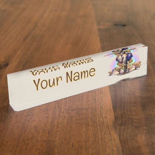 Afrikaanse olifant surrealistisch portret naambordje (Zijkant)