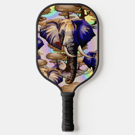 Afrikaanse olifant surrealistisch portret pickleball paddle (Voorkant)