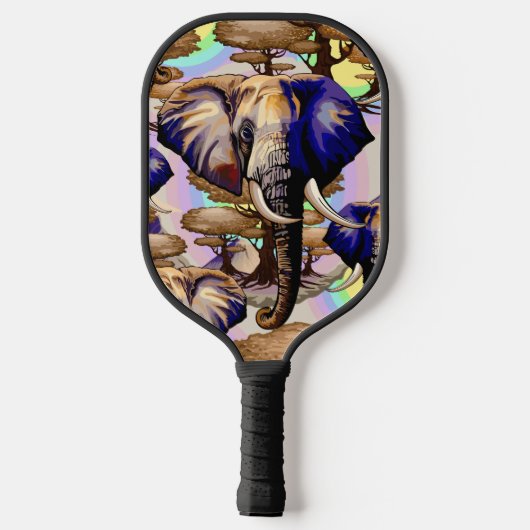 Afrikaanse olifant surrealistisch portret pickleball paddle (Achterkant)