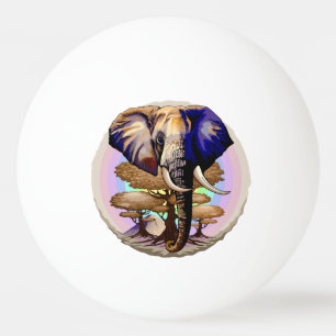 Afrikaanse olifant surrealistisch portret pingpongbal