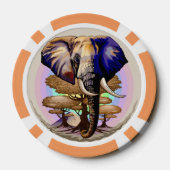 Afrikaanse olifant surrealistisch portret poker chips (Achterkant)