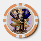 Afrikaanse olifant surrealistisch portret poker chips (Voorkant)