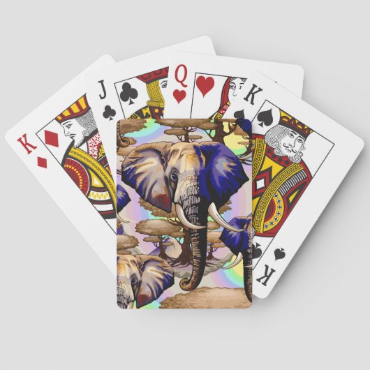 Afrikaanse olifant surrealistisch portret pokerkaarten (Achterkant)