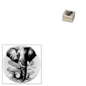 Afrikaanse olifant surrealistisch portret rubberstempel (Gestempeld)