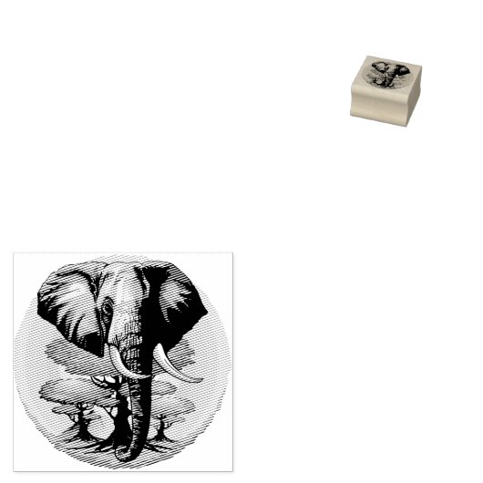 Afrikaanse olifant surrealistisch portret rubberstempel (Gestempeld)