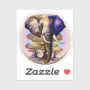 Afrikaanse olifant surrealistisch portret sticker