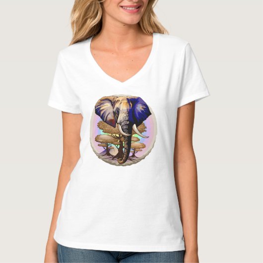 Afrikaanse olifant surrealistisch portret t-shirt (Voorkant)