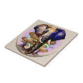 Afrikaanse olifant surrealistisch portret tegeltje (Zijkant)