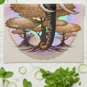 Afrikaanse olifant surrealistisch portret theedoek (Gevouwen)