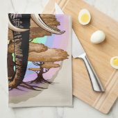 Afrikaanse olifant surrealistisch portret theedoek (Quarter Fold)