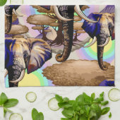 Afrikaanse olifant surrealistisch portret theedoek (Gevouwen)