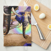 Afrikaanse olifant surrealistisch portret theedoek (Quarter Fold)