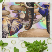 Afrikaanse olifant surrealistisch portret theedoek (Gevouwen)